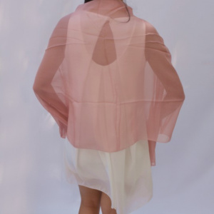 Esarfa fashion de culoare roz,turcoaz din material fin, lucios