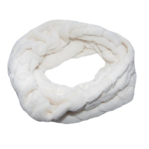 Fular Lenna cu insertii de blanita,model cilcular,nuanta de alb