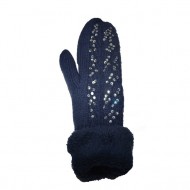 Manusa de dama in nuanta de bleumarin, material tricotat