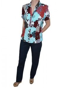 Pantalon rafinat de zi, bleumarin, model cu aspect de blug