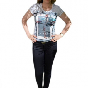 Pantalon tineresc de primavara-vara, bleumarin, model lung