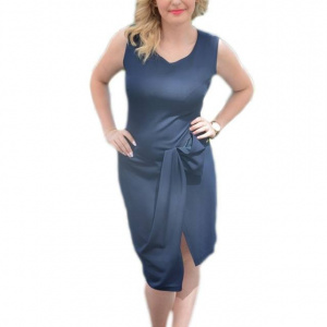 Rochie casual, feminina, chic de culoare bleumarin