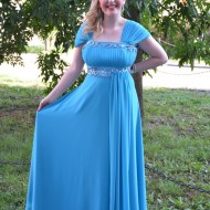 Rochie eleganta lunga, de culoare albastru deschis