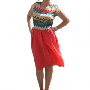 Rochie rafinata de vara, model casual-elegant, design multicolor