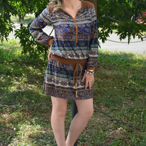 Rochie simpla, croi lejer, de culoare bleumarin