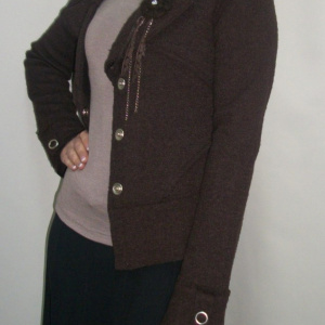 Sacou casual, maro, maneci lungi si rever ascutit
