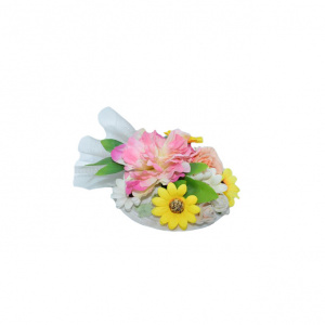 Agraf tip palarie ,model elegant cu flori,multicolor