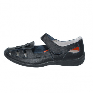 Balerin din piele naturala, de culoare neagra, cu bareta