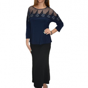 Bluza eleganta office ,model desebit ,nuanta bleumarin