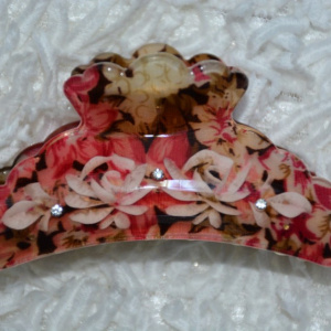 Cleste elegant cu design floral multicolor si cristale mici aplicate