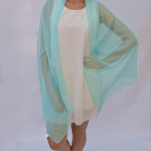 Esarfa fashion de culoare roz,turcoaz din material fin, lucios