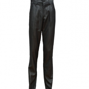 Pantalon barbati model casual, din material lucios de nuanta gri