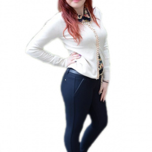 Pantalon de toamna-iarna, nuanta de bleumarin, design trendy