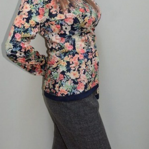 Pantalon lung, office, de culoare gri, disponibil in masuri mari