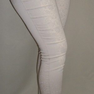 Pantaloni casual, bej cu imprimeu floral deosebit