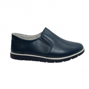 Pantof confortabil, bleumarin, cu insertie de elastic in laterale