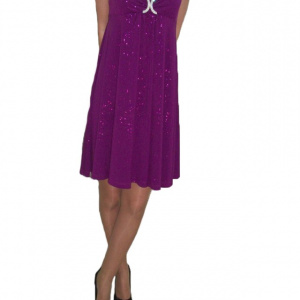 Rochie de ocazie, mov, cu decolteu generos, model scurt