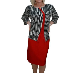 Rochie de ocazie tip costum cu insertii de strasuri, masuri mari