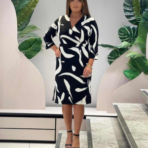 Rochie negru cu alb