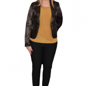 Sacou rafinat, material lucios, satinat, model deosebit, pe maro