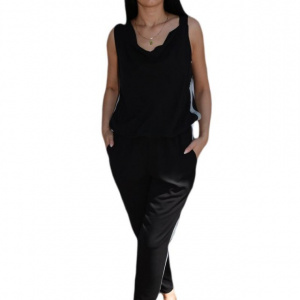 Salopeta lejera de zi, culoare negru-alb