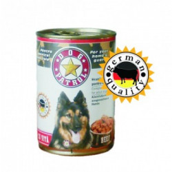 Hrana umeda pentru caini Dog Patrol Adult cu vita 415 g