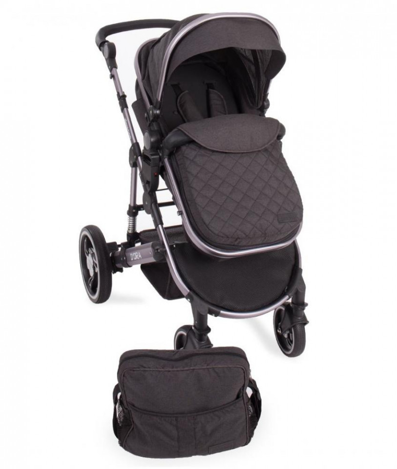 Carucior 2 in 1 cu suspensii Dora Dark Grey