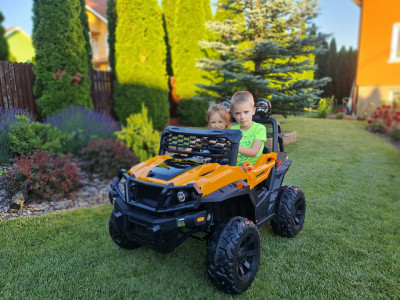 Masinuta electrica pentru copii cu telecomanda , UTV MDX Orange, roti EVA, 12V