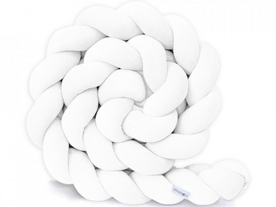 Sparrow - Protectie impletita pentru patut Velvet White, 340 cm, Full 120 x 60 cm
