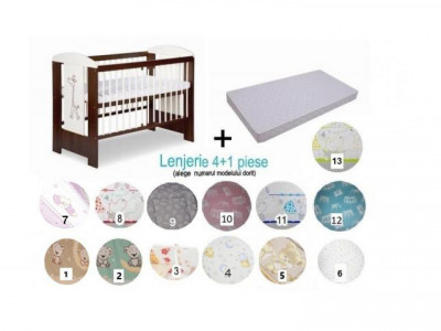 Pachet 3 in 1 Patut Little Giraffe Wenge 120x60