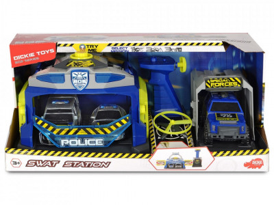 Pista de masini Dickie Toys SWAT Station cu 3 masini de politie si drona