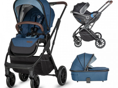 Carucior modular 2in1 Cooccolle Silene Celestial Blue+Cos auto 0-13 kg gb Idan Satin Black