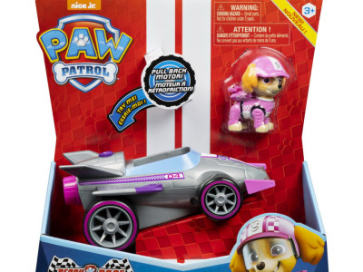 PATRULA CATELUSILOR SKYE MASINA DE CURSE CU SUNETE SI MOTOR PULL-BACK