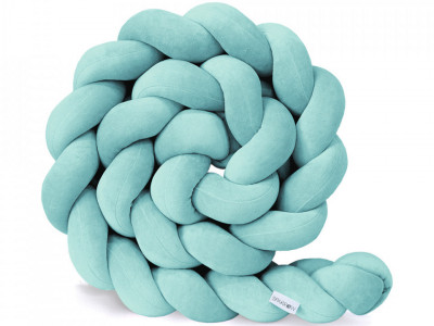 Sparrow - Protectie impletita pentru patut Velvet Azure, 200 cm