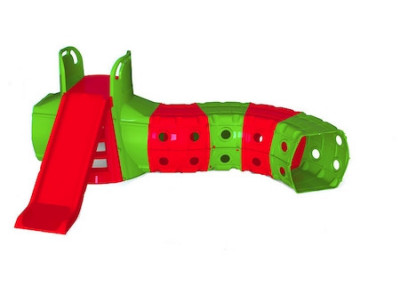 Tobogan cu tunel de joaca MyKids Verde-Rosu 01470/3