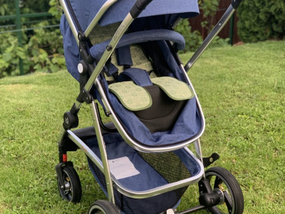 Carucior 3 in 1 cu landou transformabil in parte sport albastru