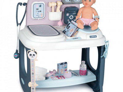 Centru de ingrijire pentru papusi Smoby Baby Care Center cu papusa si accesorii