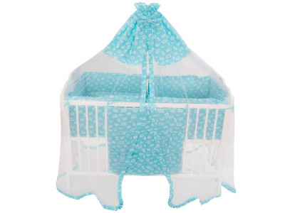 Lenjerie MyKids Crown Blue 7 Piese 120x60 cm