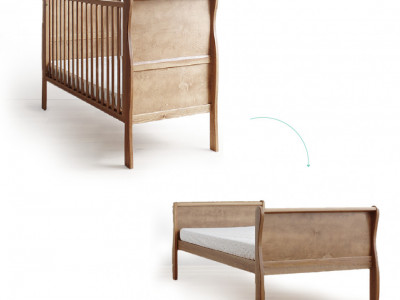 Woodies - Patut din lemn masiv 140x70 transformabil pentru bebe si junior Noble Vintage