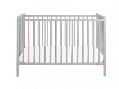 Woodies Stardust Gri - Patut Bebe Din Lemn Masiv, 120 cm x 60 cm, Design Impunator, Confortabil, Rezistent, 4