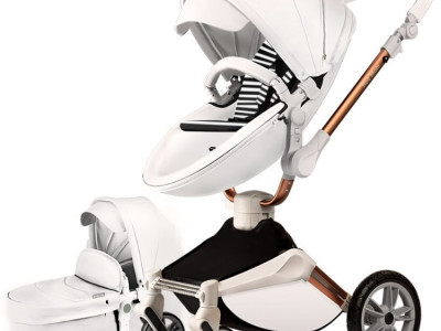 Carucior Copii Hot Mom 360 Alb 2 in 1, varsta intre 0 si 3 ani, Cadru, Landou, Modul Sport si Accesorii