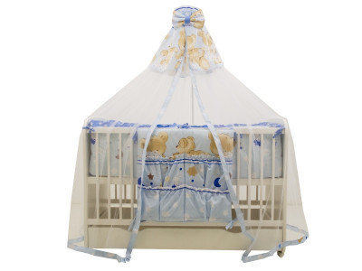 Lenjerie MyKids Teddy Hug Blue M1 7 Piese 120x60 cm