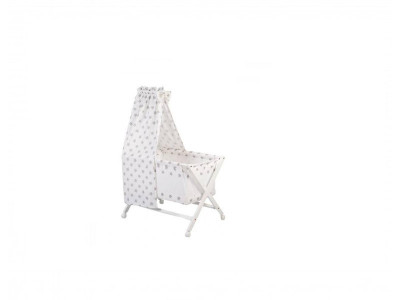 Patut din lemn Cassy Cot Beige cu saltea si lenjerie