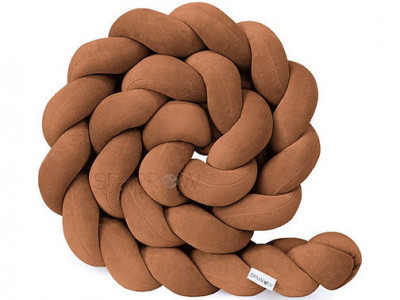 Sparrow - Protectie impletita pentru patut Velvet Cinnamon 340 cm, Full 120 x 60 cm