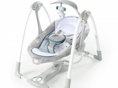 Ingenuity - Leagan portabil ConvertMe Swing 2 Seat Battery-Saver, Nash