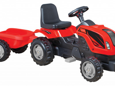 Tractor cu pedale si remorca Micromax MMX Rosu
