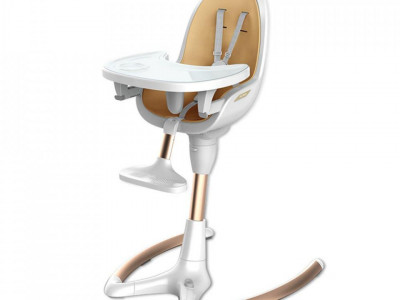 Hot Mom - Scaun pentru Hranire Copii 3 in 1, inaltime reglabila, rotatie 360 grade, inclinatie relglabila, 0 - 50 kg, White Gold
