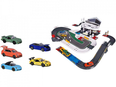 Pista de masini Majorette Creatix Porsche Experience Center cu 5 masinute