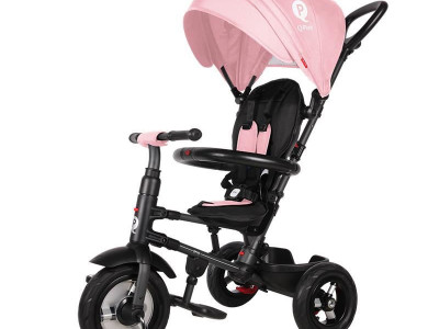 Tricicleta cu roti de cauciuc Qplay Rito Rubber Roz