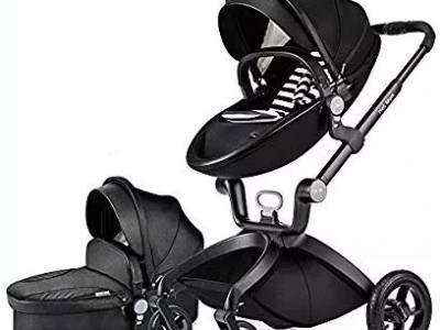Carucior Copii Hot Mom Premium 2 in 1 Negru, varsta intre 0 si 3 ani, alegerea perfecta prin design-ul modern, tesaturile fine si spuma ergonomica